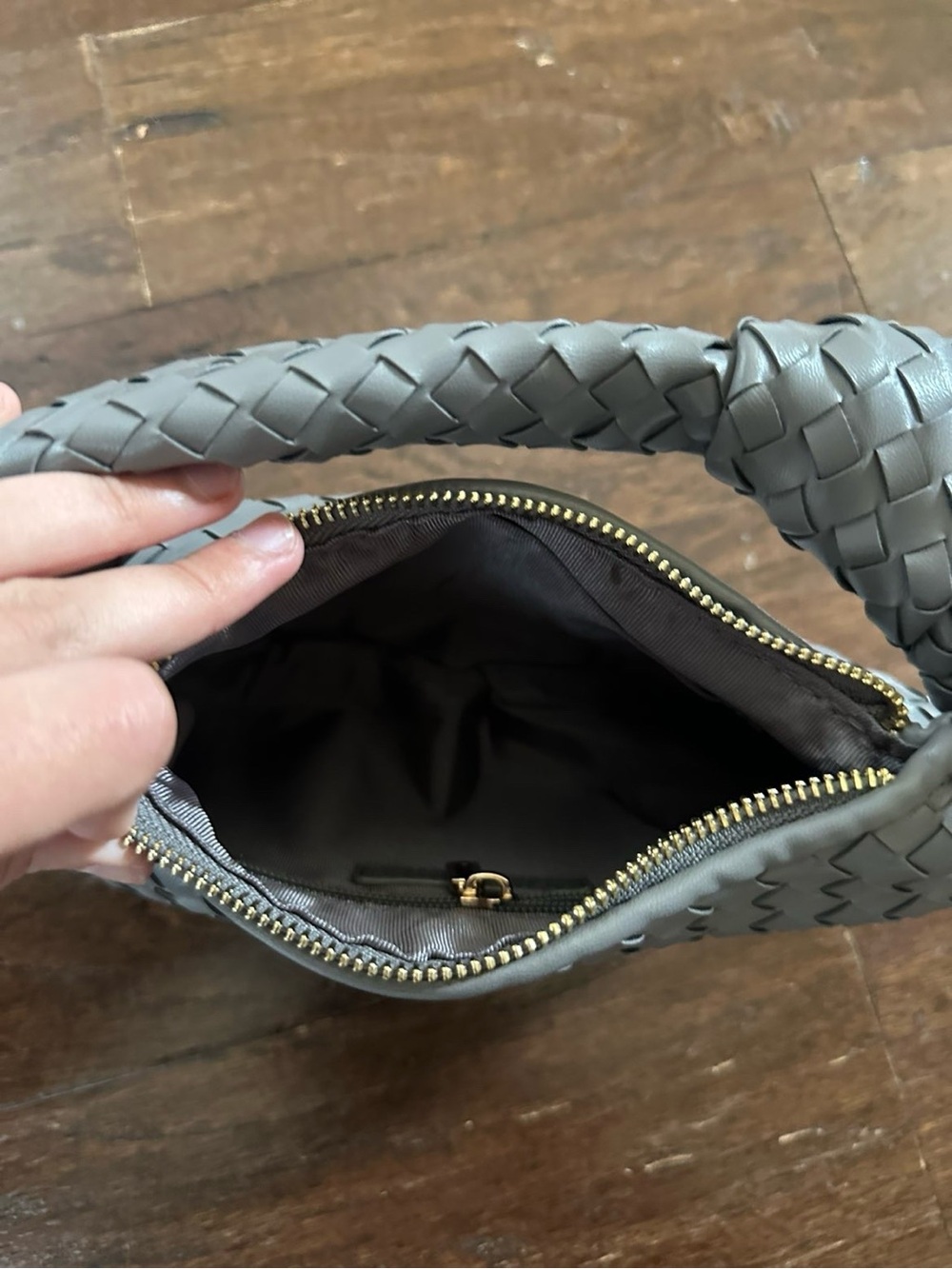 Anthropologie Melie Bianco Mini Brigitte Satchel metallic Gray-NWT - Picture 7 of 11